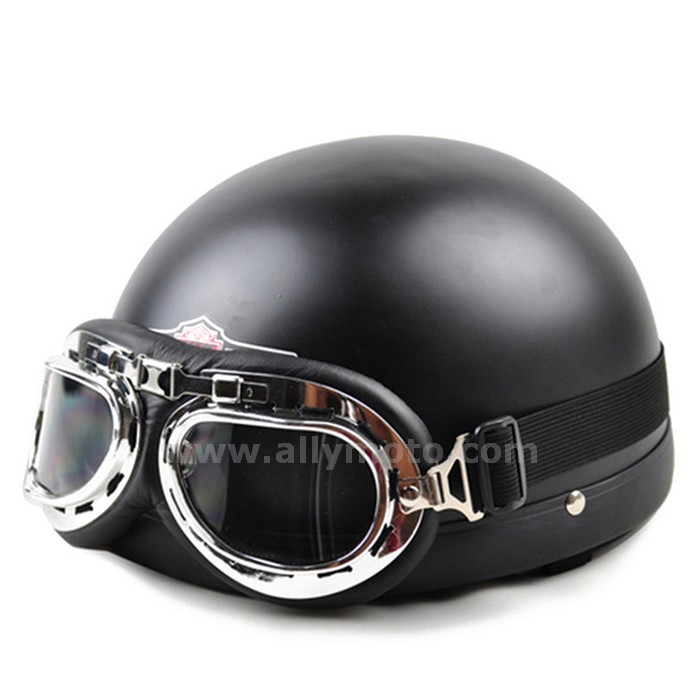 129 Street Riding Open Face Half Helmet Vintage National Flag Chopper Cruiser Biker Scooter Goggles Visor@3